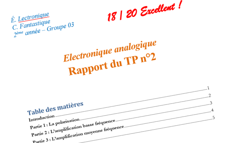 Un bon rapport : explicite et synthétique